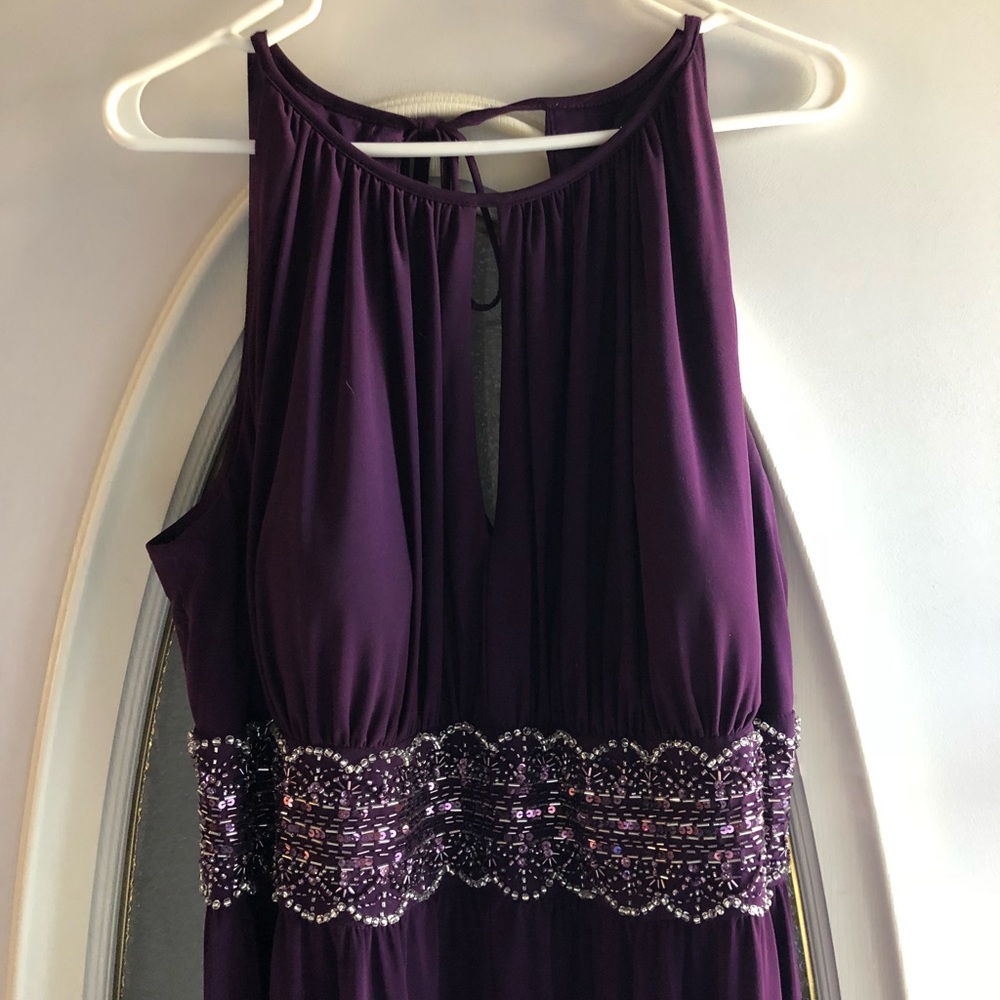 keyhole beaded waist jersey dress - formal